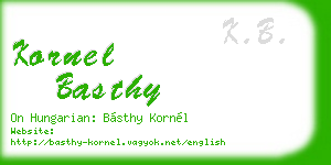 kornel basthy business card