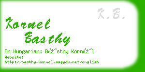 kornel basthy business card